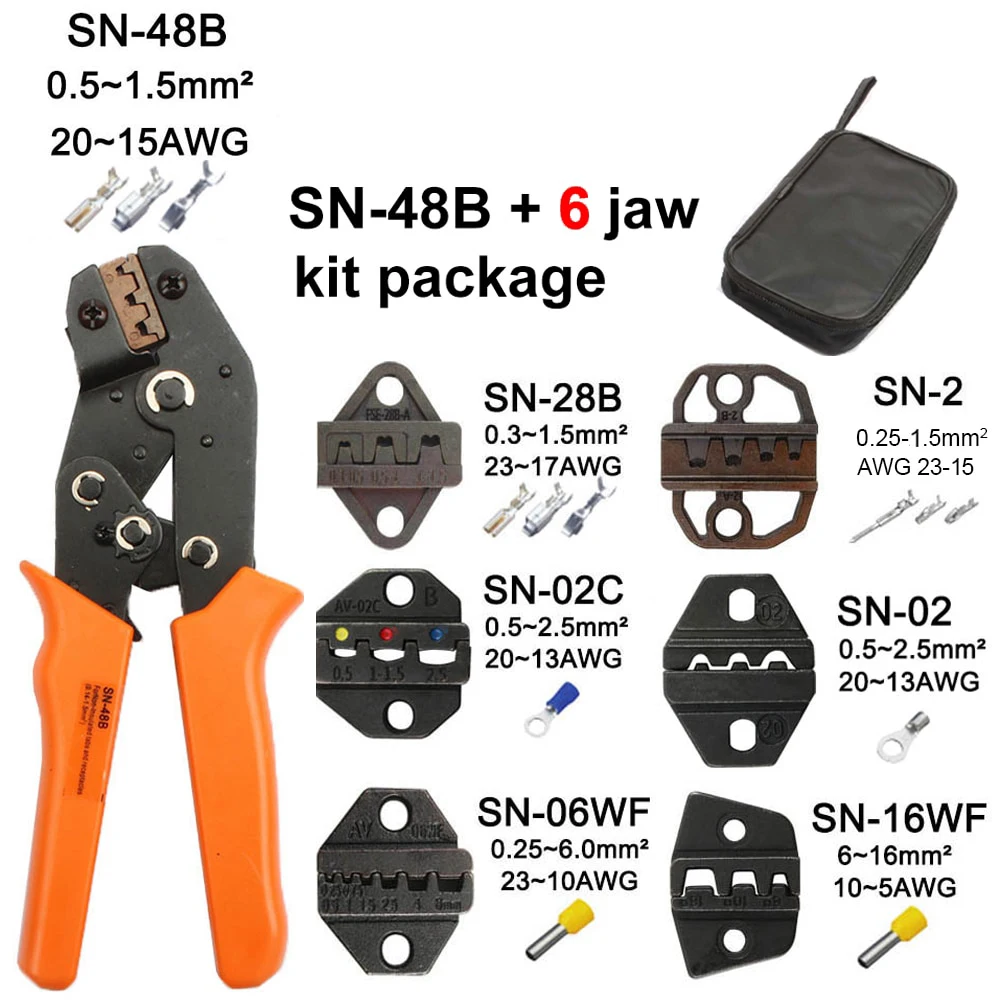 Pinza terminale di piegatura SN-48B 0.5-1.5mm m² pince a sertir ferrule wire crimp hand tool alicate crimpador Multi SN-28B