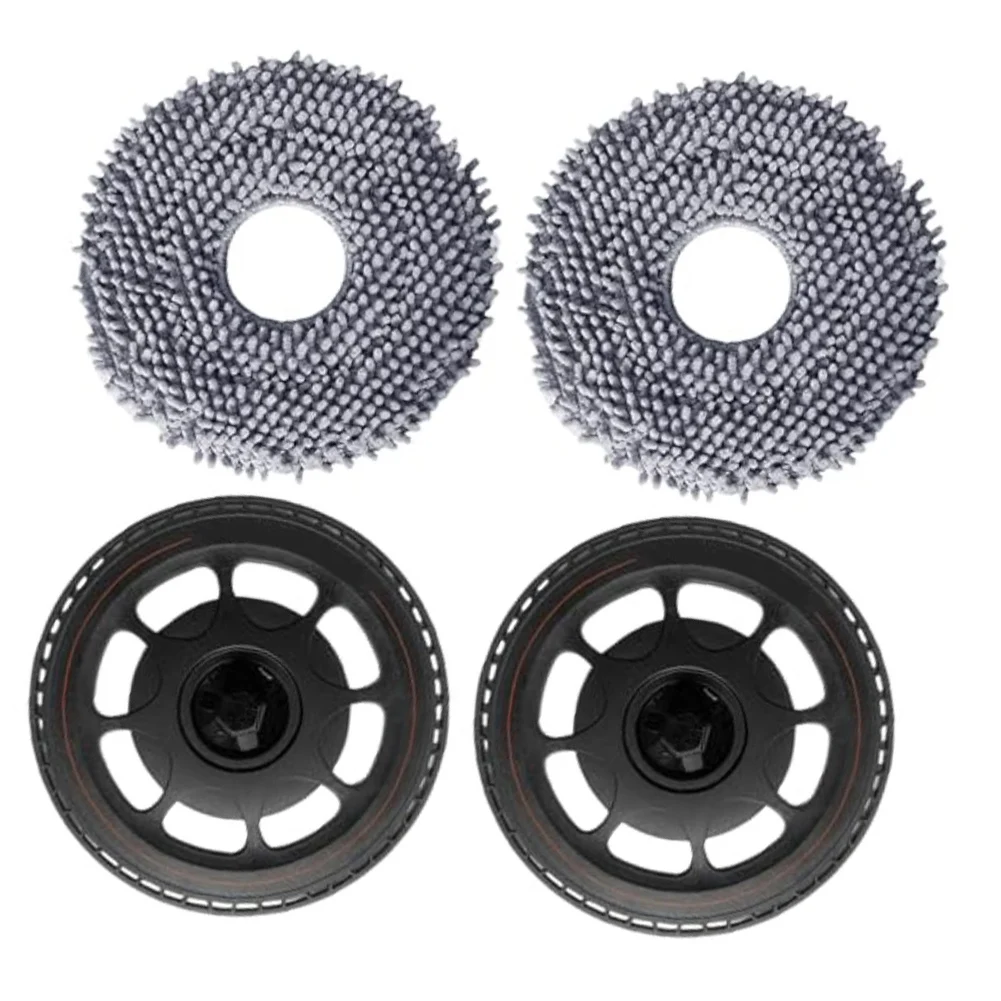 Support de vadrouille de remplacement et tampons de vadrouille pour Roborock QV 35S pour Qrevo S5V Edge Curv S5X Robot aspirateur 2 supports 2 tampons en microfibre