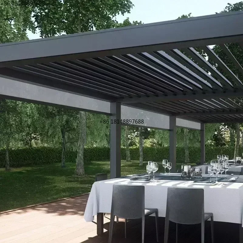 Professional Backyard Easy to Use Outdoor Pergolas Aluminum Waterproof  Alumium ISO9001