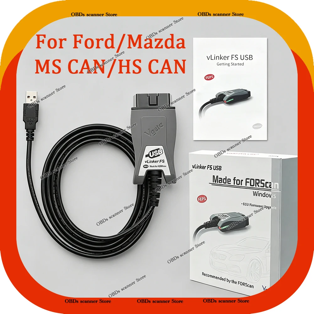 Vgate VLinker FS ELM327 For Ford/Mazda FTDI Driver Perfectly FORScan Original OBDII HS/MS-CAN Automotive PK ELM327 OBDLink EX