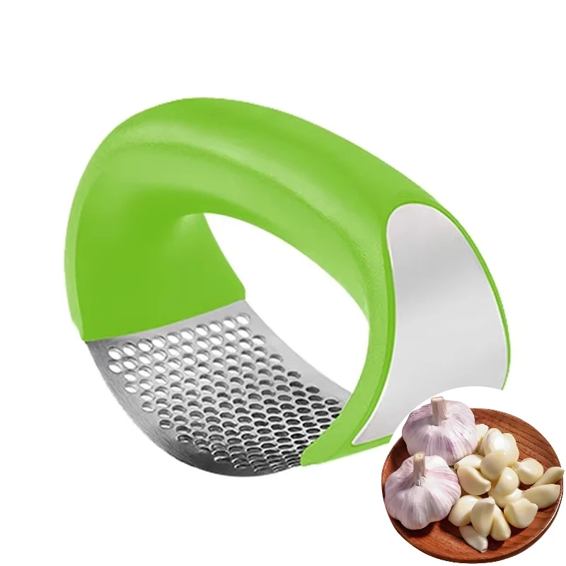 

Многофункциональный ручной пресс для чеснока, изогнутая чесночная мельница, слайсер из нержавеющей стали, пресс для чеснока, приспособления для готовки, кухонный инструмент