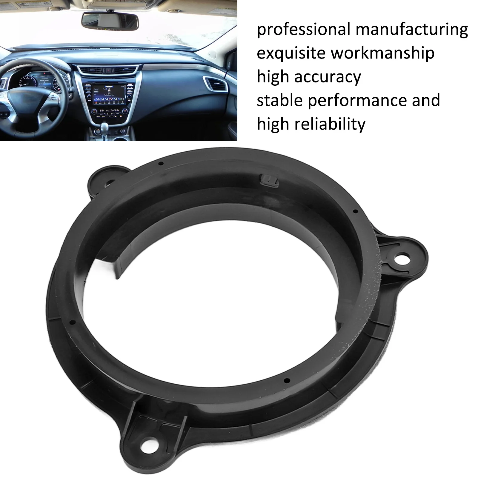 2pcs 6.5in Black Speaker Adapter Bracket Ring with 2 Wire Harness Replacement for Nissan Murano Sentra 2000‑2019 for Kia K2 2011