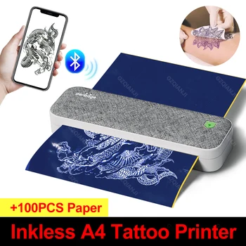 Peripage A40 Thermodrucker, kabellos, Tattoo-Übertragung, Bluetooth, USB, mobile Maschine, Text, PDF, Dokumentendruckmaschine mit Papier