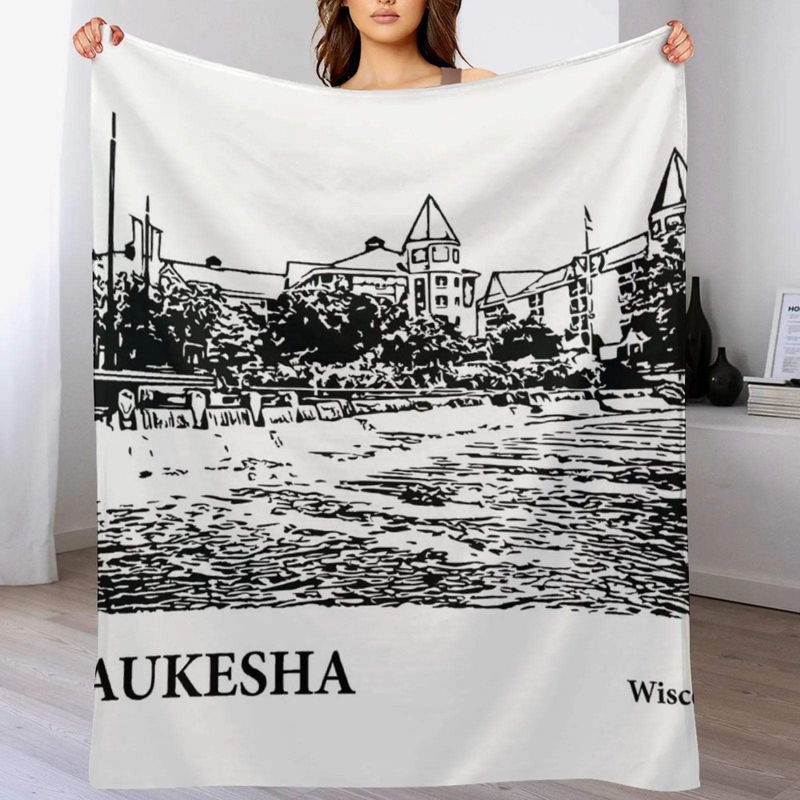 

Waukesha Wisconsin Throw Blanket Warm Throw Blanket Gift for Anniversary