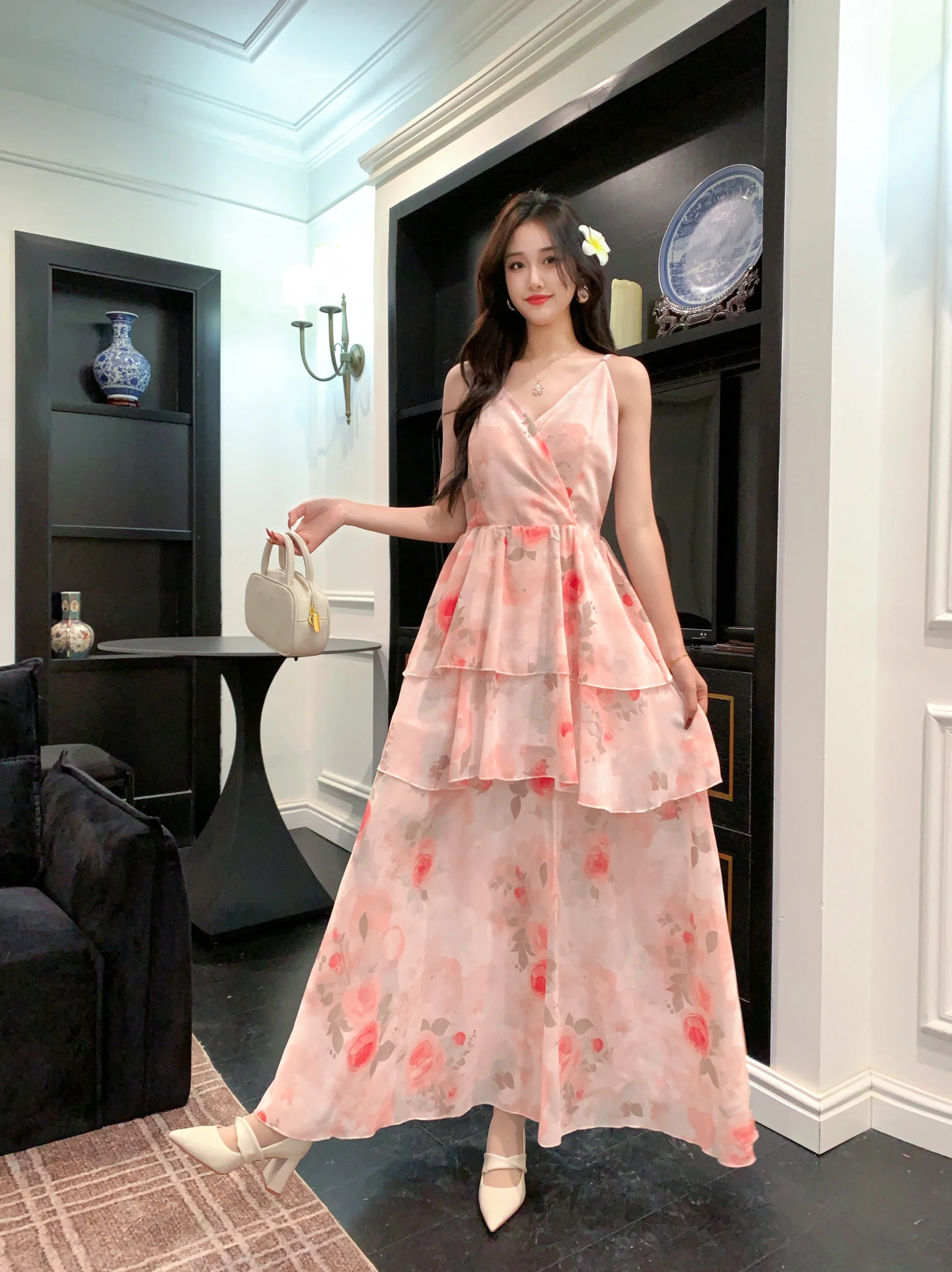 

Gagarich Fashion Women Dress 2025 Bohemian Summer New Casual Strap Long Sleeve Waist Slimming Long Vestidos