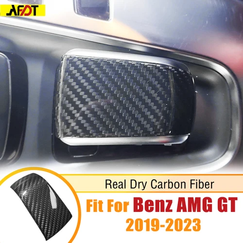 Imagen 2 del producto AFDT para Benz AMGGT Interior consola central de fibra de carbono cubierta de perilla de palanca de cambios pegatina embellecedora C190 R190 AMG GT GTR GTS 2015-2023