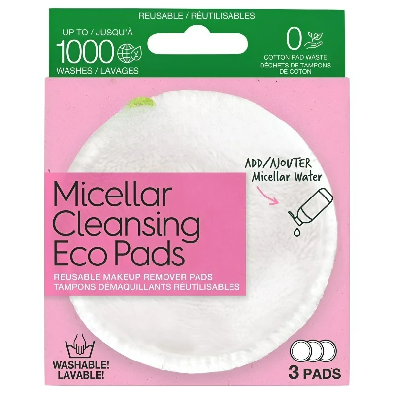 

Мицеллярные очищающие эко-пэды, средство для снятия макияжа, очищающее средство для лица, для взрослых, 3 штуки