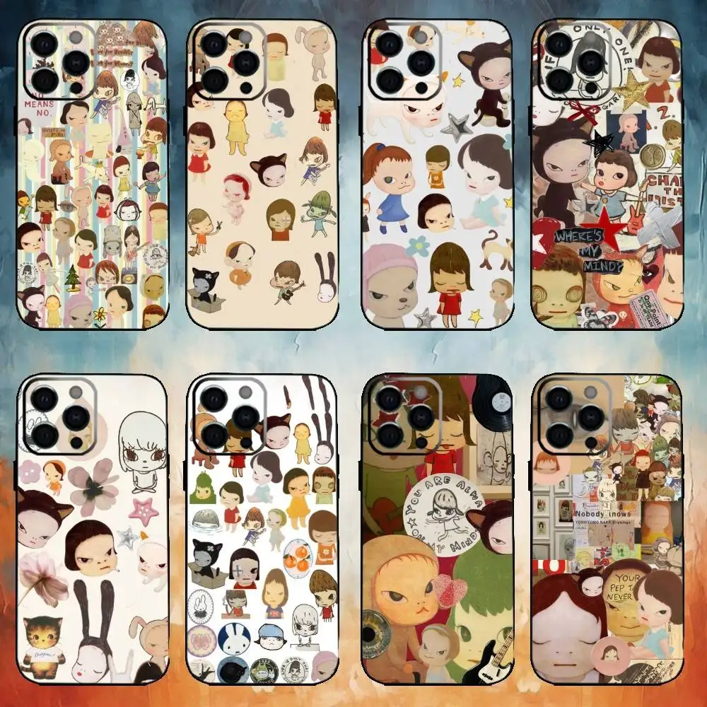 

Cute Y-Yoshitomo Nara Phone Case For iPhone17,16,15,14,13,12,11 Plus,Pro Max Soft Black Cover