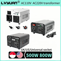 LVYUAN Voltage Transformer 800W 500W AC110V AC220V Voltage Vonversion Step Up/Step Down Transformer Universal&US Sockets