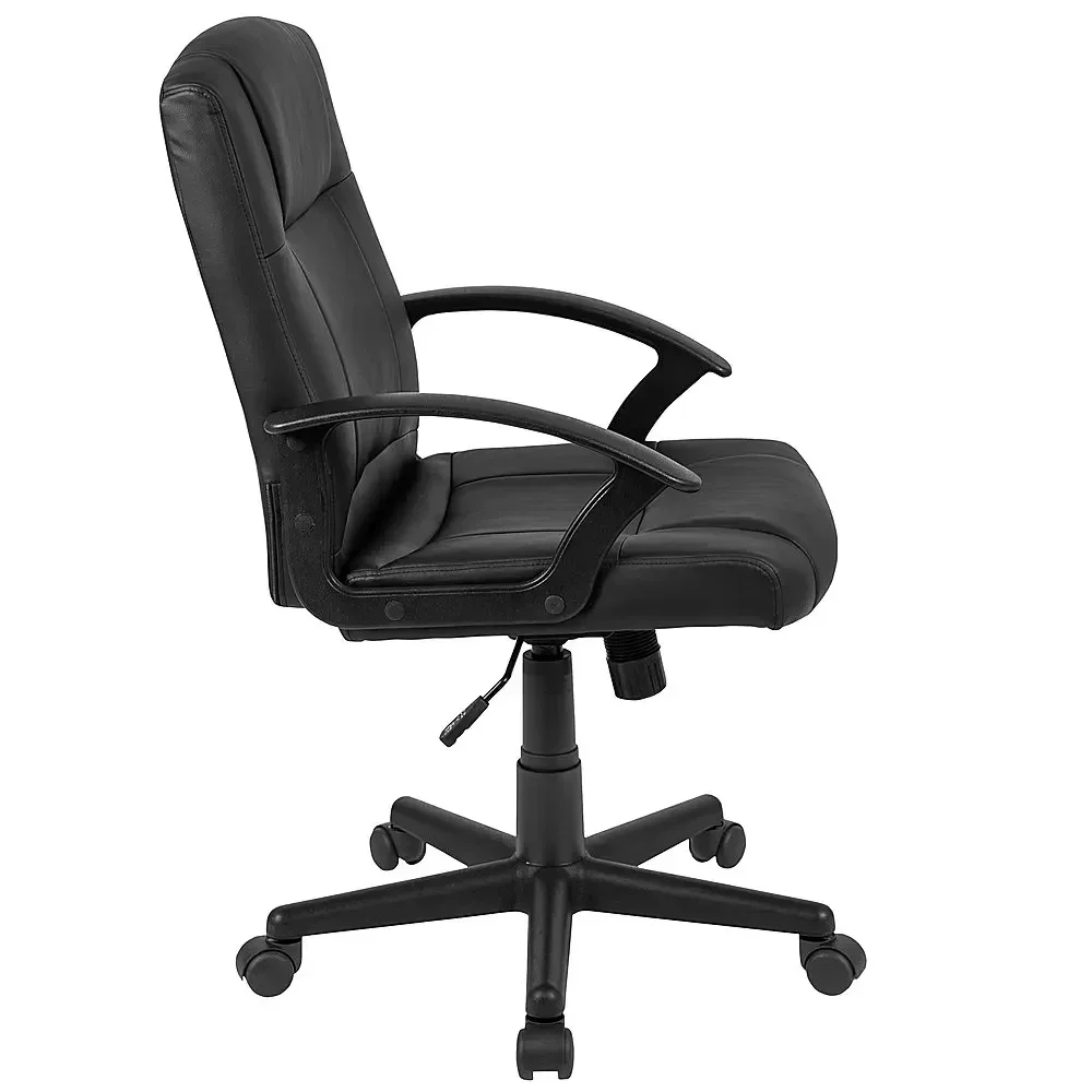 

SAT Coffman Contemporary Leather/Faux Leather Swivel Office Chair - Black