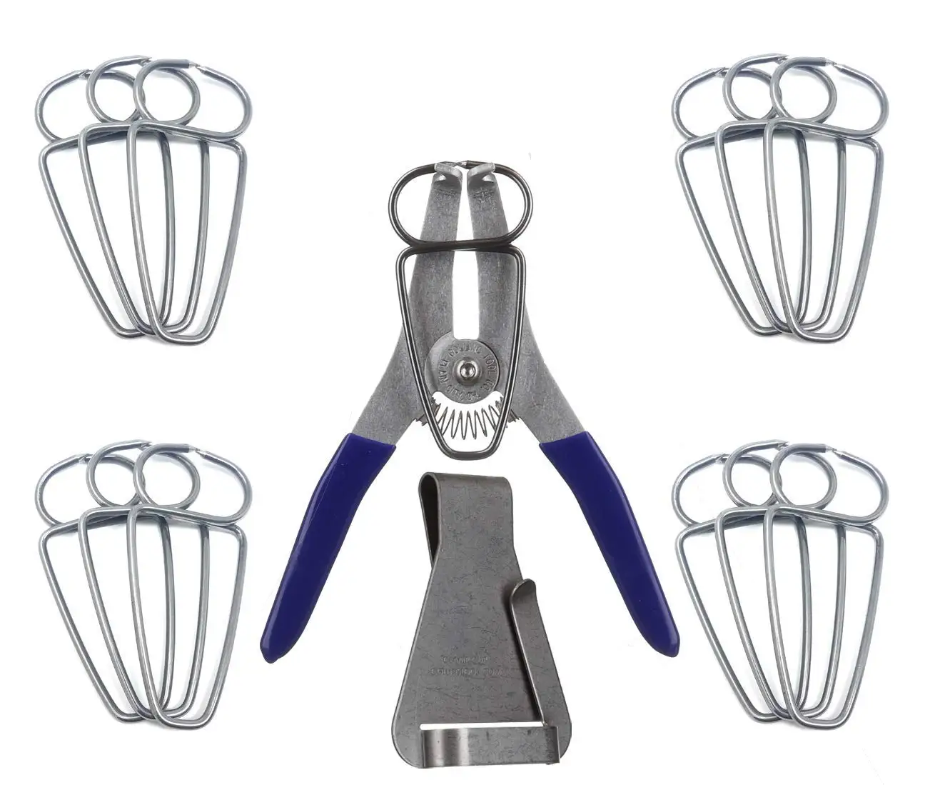 

Spring Loaded Pliers with 13 Miter Clamps and Clip Holder - Made in USA