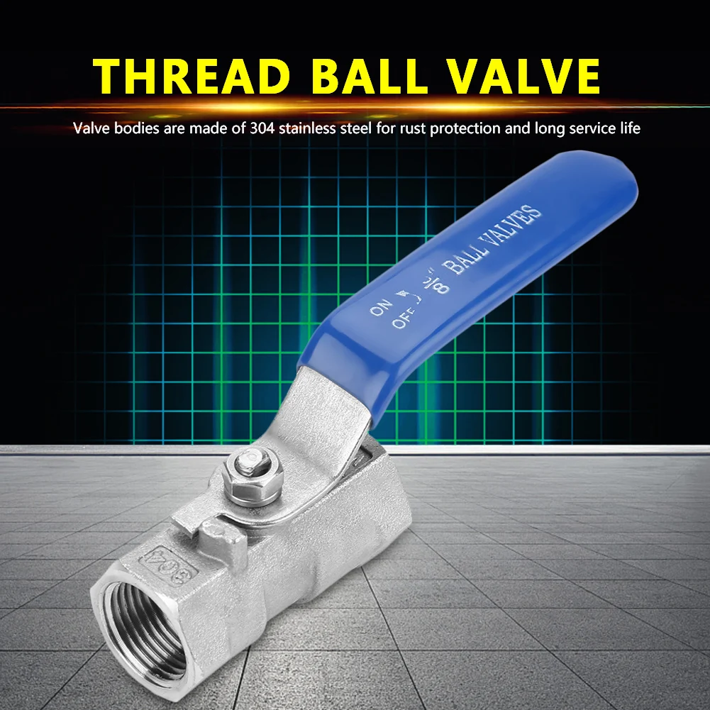 Stainless Steel Ball Valve Stainless Steel SS304 Reduced Port Pipe Ball Valve Female Threaded  6 Sizes Thread Ball Valve