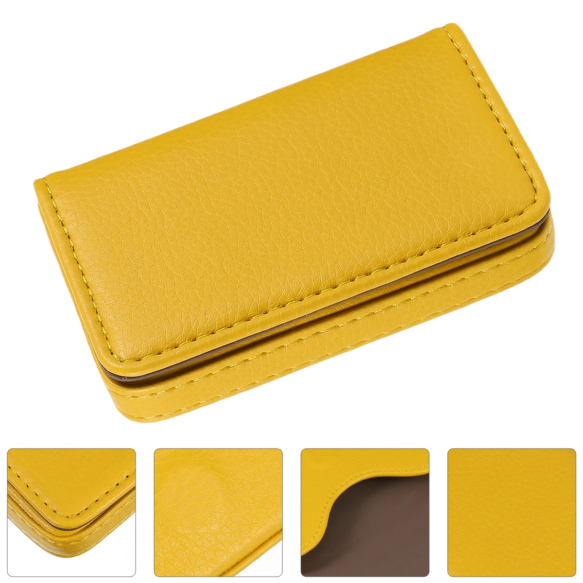 

Card Package Holder Portable Creative Business Magnetic Name Case Yellow Office