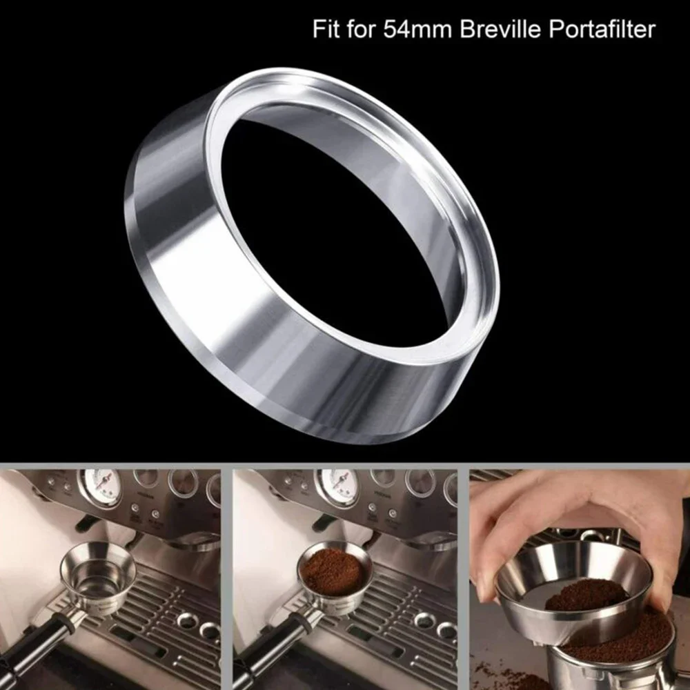 51/54/58mm Espresso Dosing Funnel Stainless Steel Coffee Dosing Ring For Espresso Bar Use Cafe Coffeeware Coffee Powder Ring