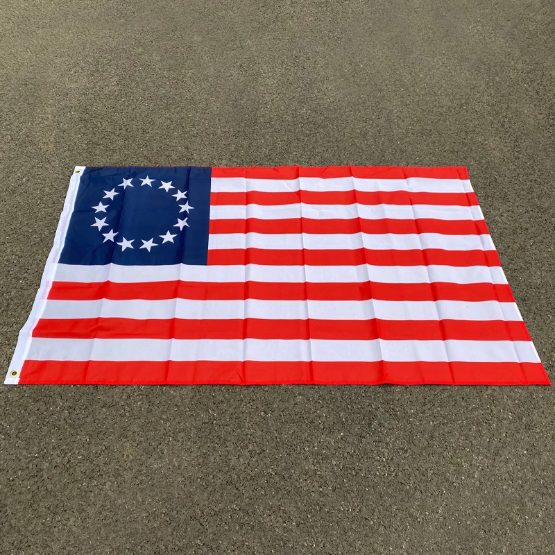 aerxemrbrae flag150x90cm us flag Double Sided Printed Polyester    13 stars us usa 1777 american Betsy Ross Flag