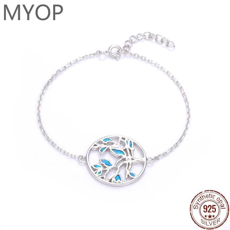 

XYOP Браслет-бабочка из искусственного синего опала, серебро 925, подарок, предпочтительный ритуальный смысл, модные товары