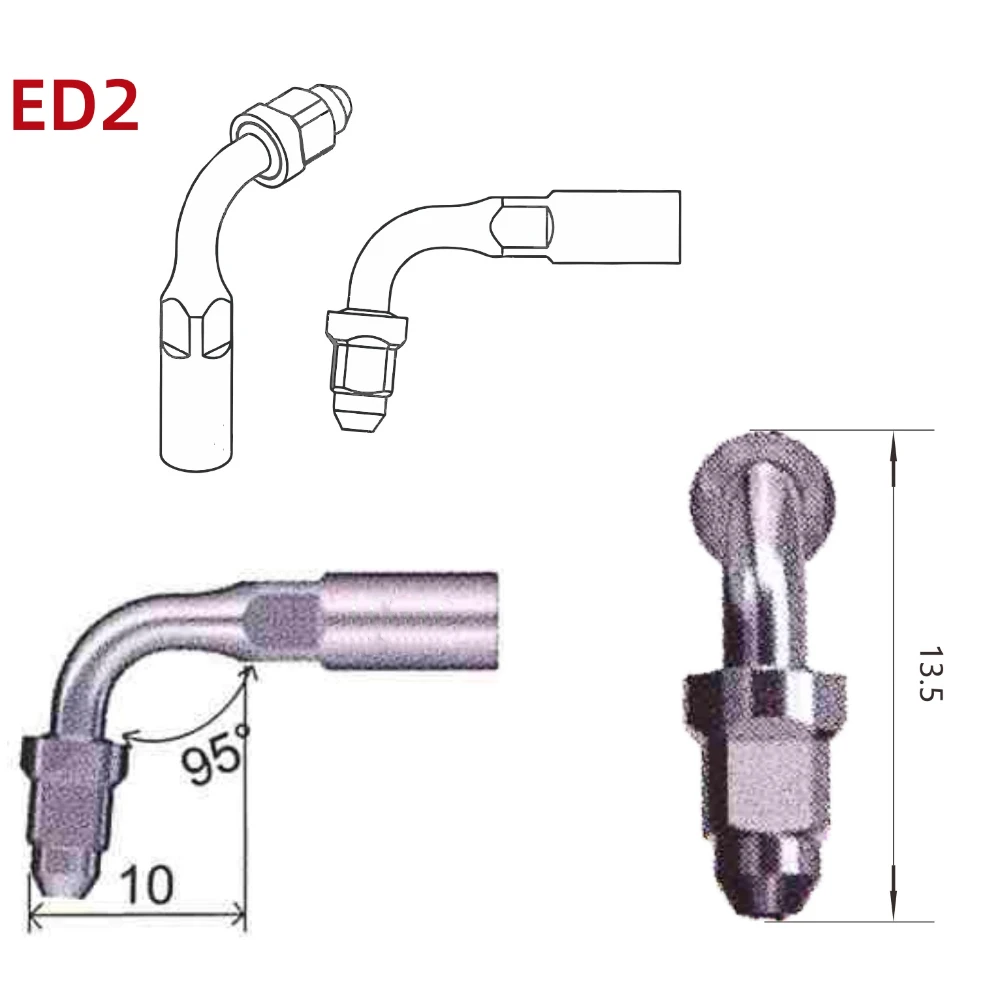 Punta de escarificador Dental ED1 ED2, punta de endodoncia para odontología, compatible con Scaler ultrasónico SATELEC/DTE para herramientas de limpieza de Canal radicular Anterior