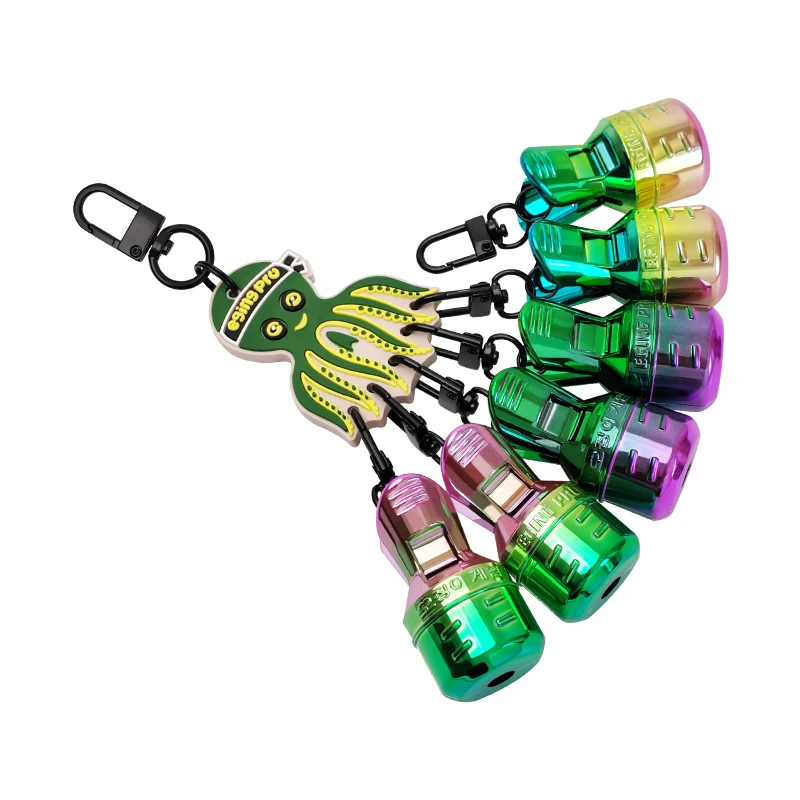 New Electroplating Squid Jig Bait Protector Kit M+ 6pcs Punk Color Webfoot Octopus Egi Hooks Cover Cuttlefish Umbrella Lure Cap view 5