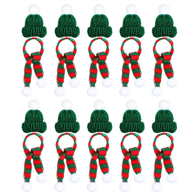 

20pcs Christmas Bottle Covers Costume Costume Hats Santa Red Scarf Christmas Scarf Santa Red For Dolls Costume Costume