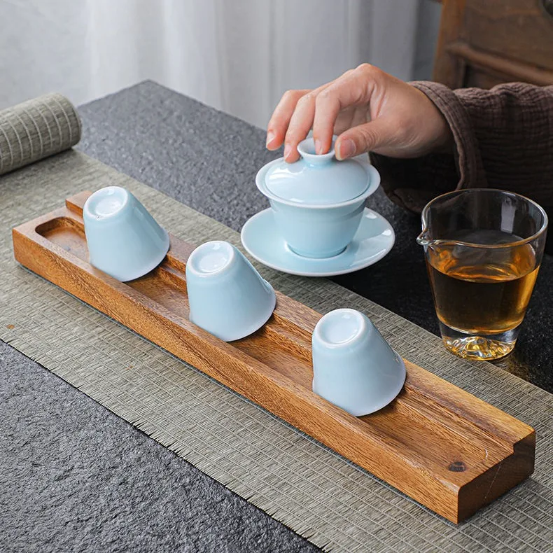 

Walnut Wood Tea Cup Storage Rack Tea Ceremony Accessories Home Office Drying Cup Rack Tea Set Rack Utility Shelf