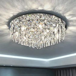Chandelier Luxury Led Modern Crystal Metal Round Lighting Indoor Bright For Kitchen Living Room Bedroom Lustre Ceiling Lights