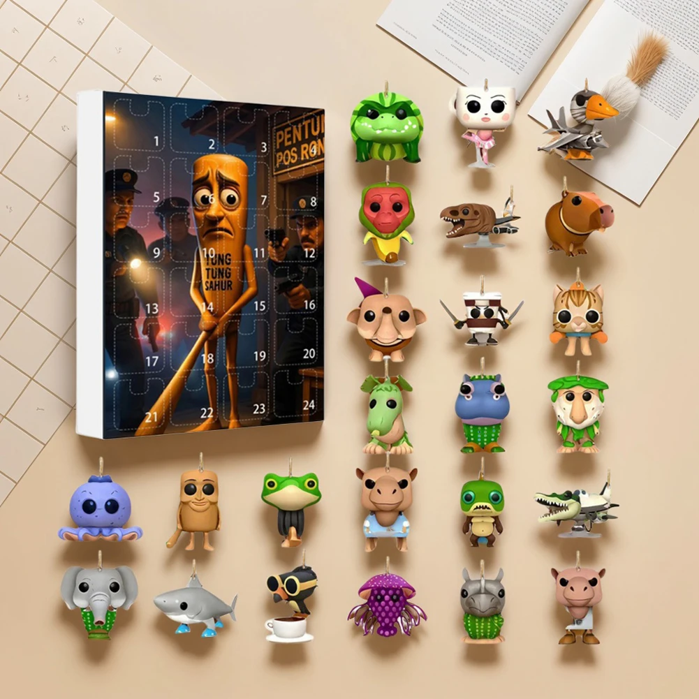 

Tung Tung Sahur Blind Box Guessing Game Mystery Box Toy 24 шт. Креативное абстрактное искусство Веселая кукла в подарок для детей и взрослых