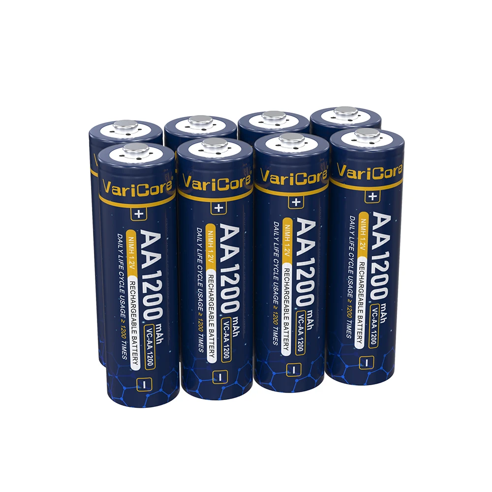 4 baterías recargables VariCore 1200mAh 1,2 V AA Ni-MH por tarjeta para cámaras digitales/juguetes RC/linternas larga vida útil