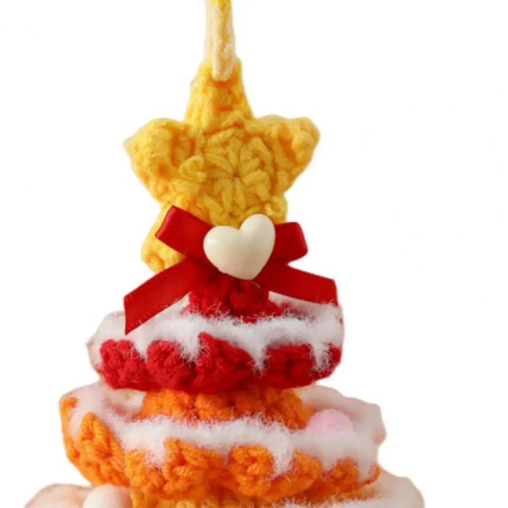 Knitted Christmas Tree Decoration Textured Knitted Tree Ornament Handmade Mini Knitted Christmas Tree Ornament Multi-layered