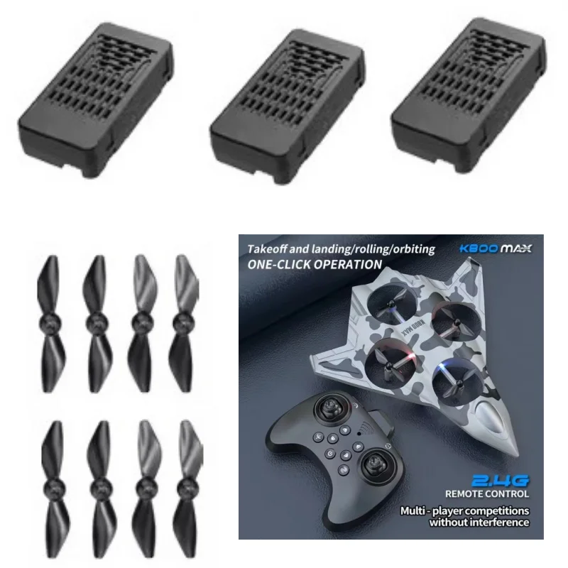 Repuestos para Avión RC K800 MAX, Batería de 3.7V 500Mah, Accesorios de Repuesto para Avión de Control Remoto K800 MAX, Hélice