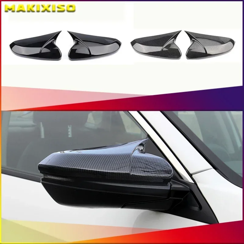 

Horn ABS Carbon Fiber Style Rear View Mirror Cover Rearview Caps For Honda Civic 10th 2016 2017 2018 2019 2020 Car Accessories