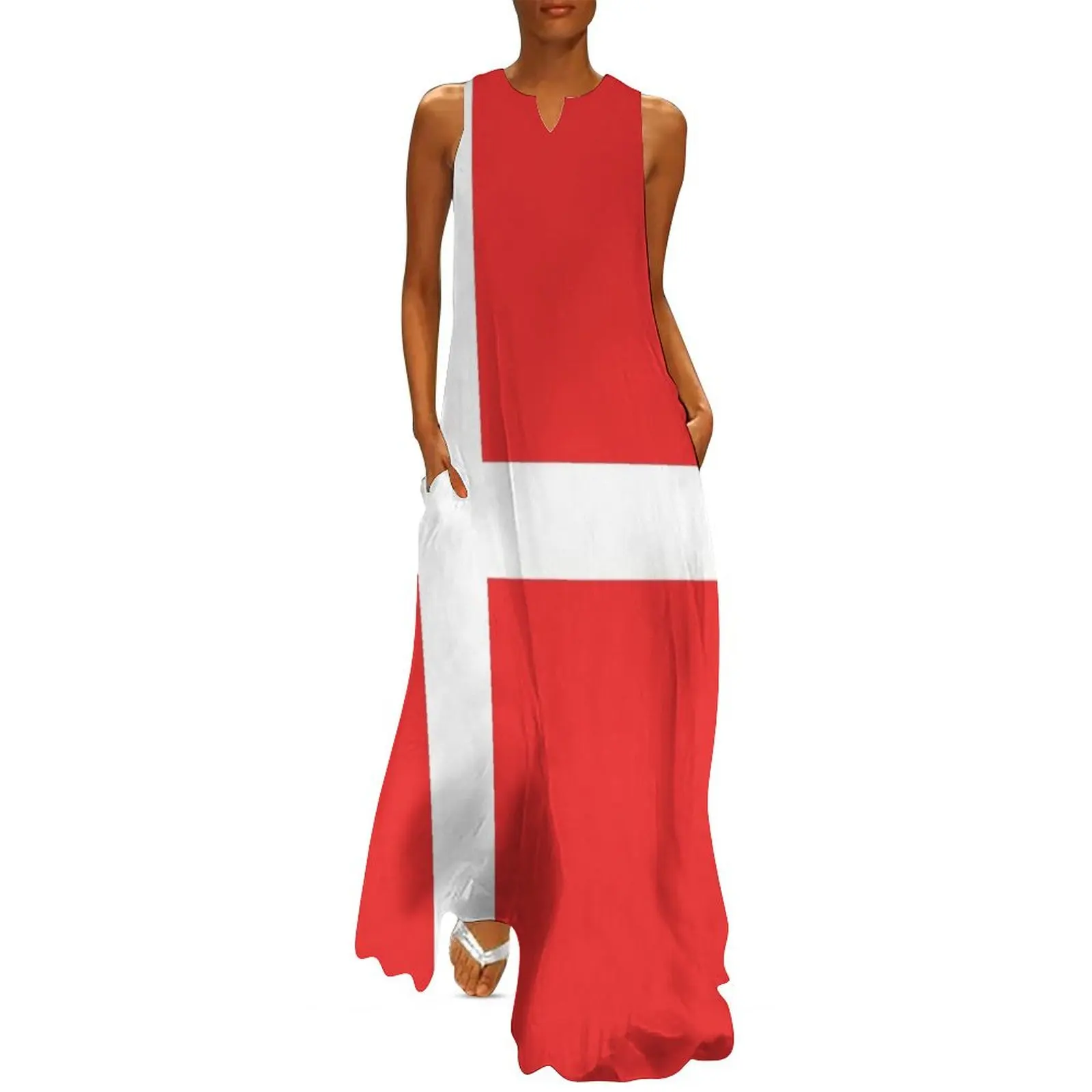 Danish Flag Long Dress women's summer dresses 2025 prom dresses long dresses for women