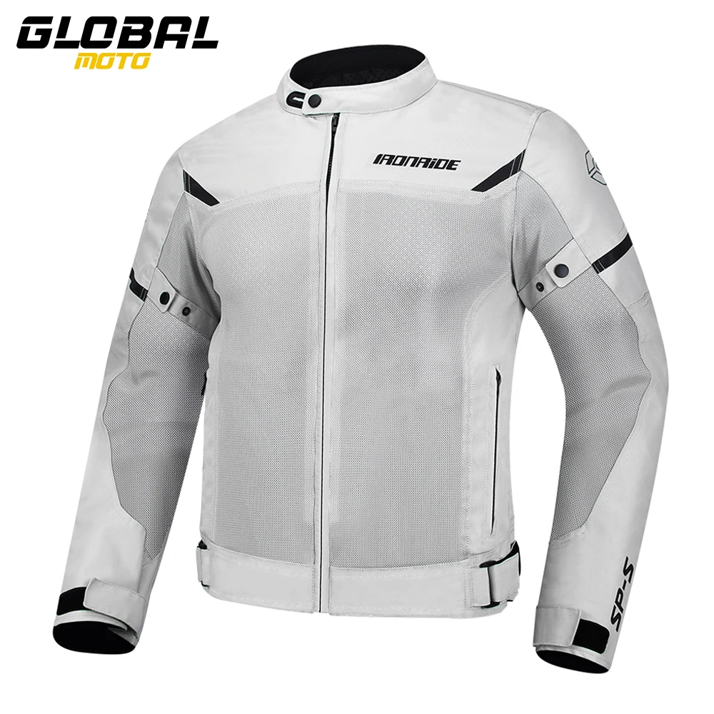 Beige Motorcycle Jacket Night Reflective Summer Breathable Mesh Motocross Clothing Windproof Moto Cycling Jacket Ventilate