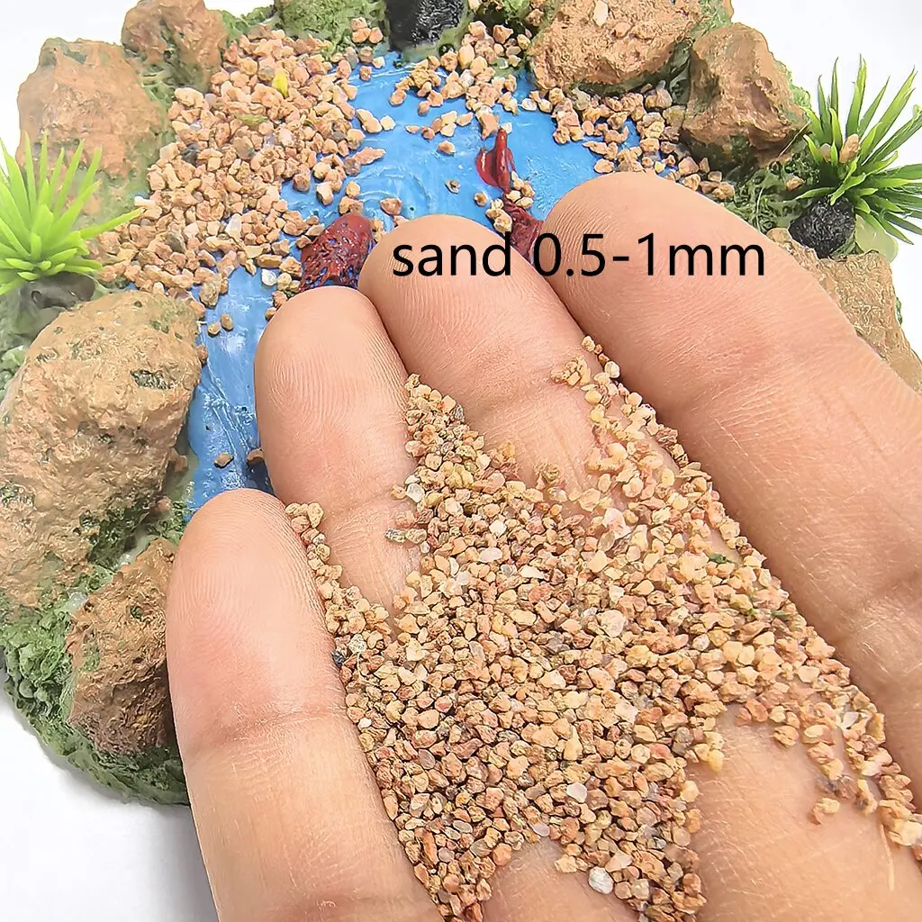 Areia para Cenários de Modelismo 100g - Areia de 0.5-1mm/1-2mm para Ferromodelismo, Base de Diorama, Paisagens de Carros em Miniatura e Decoração de Cenas Militares