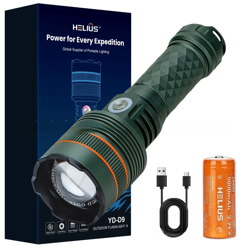 Aluminum Alloy Strong Light LED Flashlight Rechargeable Waterproof Long‑Endurance Torch for Outdoor Daily Lighting