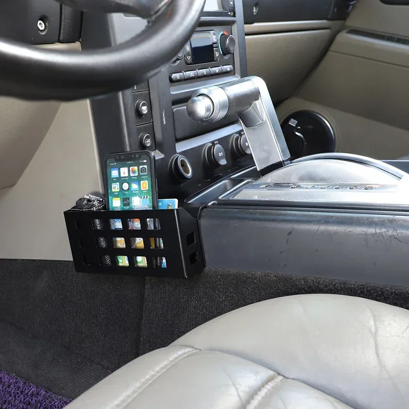 

For Hummer H2 2001-2007 Car Gear Side Storage Basket Aluminum Alloy Interior Modification Accessories