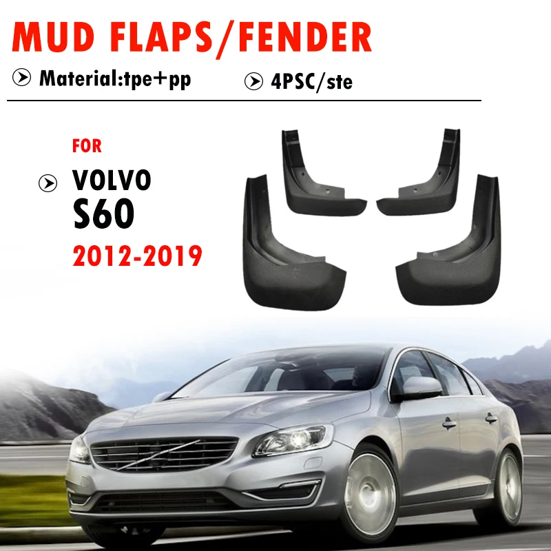 

For VOLVO S60 Mudguard Fender Mud Flap Guards Splash Mudflaps Car Accessories 4pcs 2012 2013 2014 2015 2016 2017 2018 2019