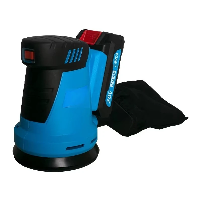 20V Battery Power Tool 125mm Cordless Random Orbit Sander with 1pc 80 Grit Sand Paper and 1pc Dust Bag