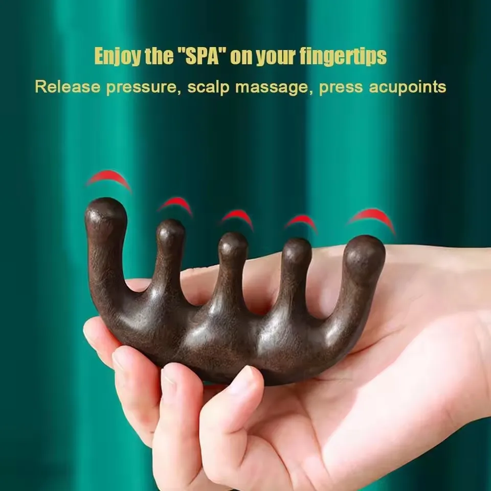 1Pcs Scalp Relax Meridian Massage Comb Anti-static Relax Head Massage Comb Smooth Hair Blood Circulation Five Wide Tooth Comb