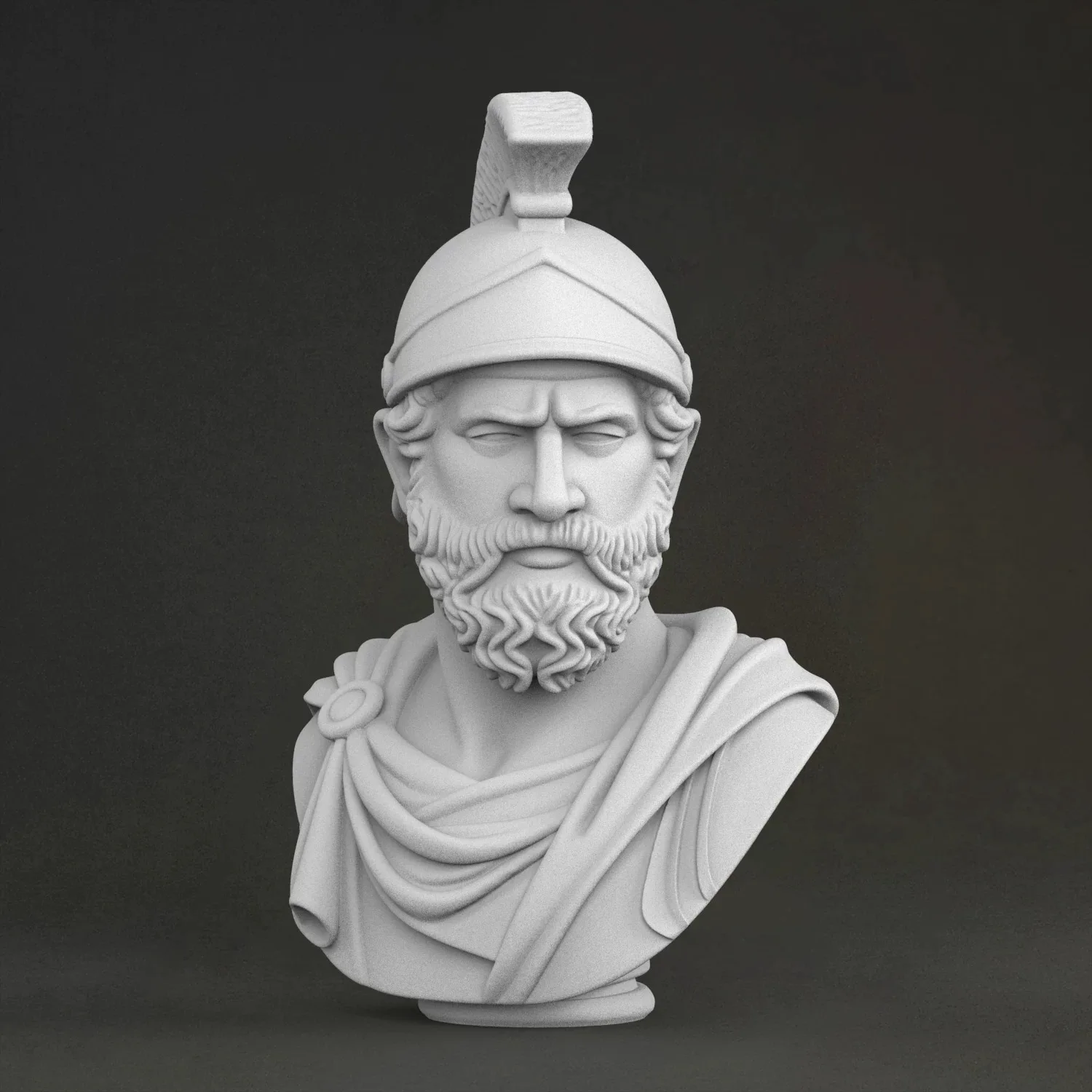 'Bust of Odysseus' Sculpture, 3D Printed Resin Material, Hand-Painted, Plaster-Like Textured Decoration (Ships Within 10 Days)