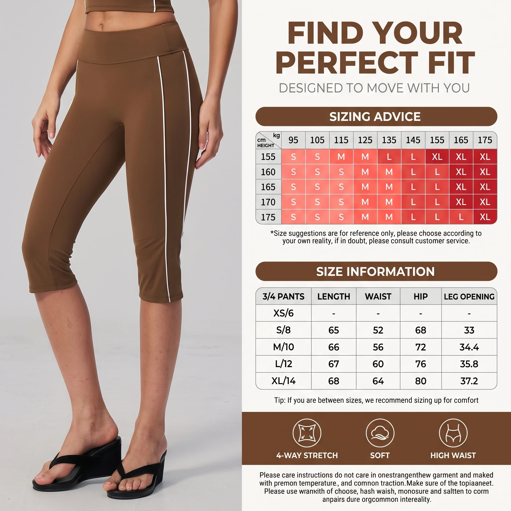 High Waist 3/4 Yoga Pants for Women Contrast Piping Capri Leggings Squat Proof Tummy Control Naked Feeling Fitness