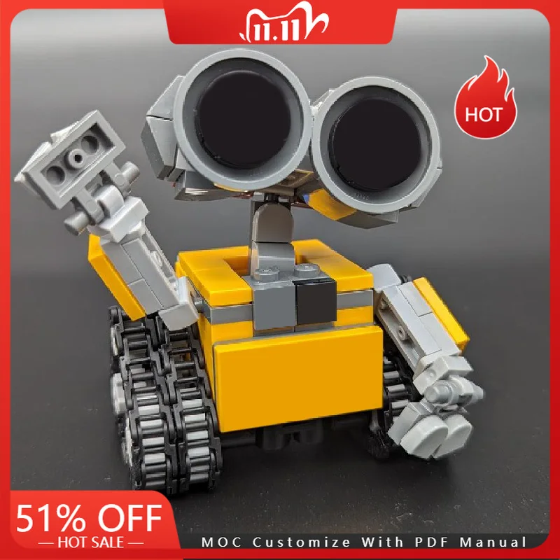 

222 PCS MOC Famous Movie Garbage Cleaning Robot Model Building Block DIY Assembly Bricks Toy For Children Adults Christmas Gifts