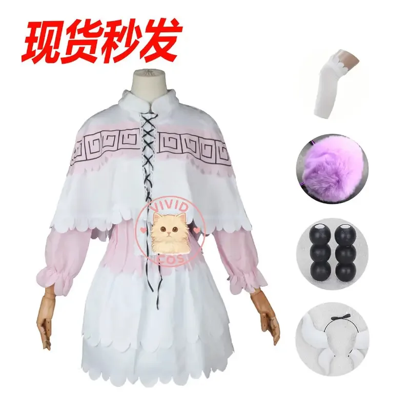 

Канна Камуи The Maid Dragon Miss Lin Косплей на складе Полная женская одежда Slim-fit Between бело-розовое платье; 2,c'4,h.