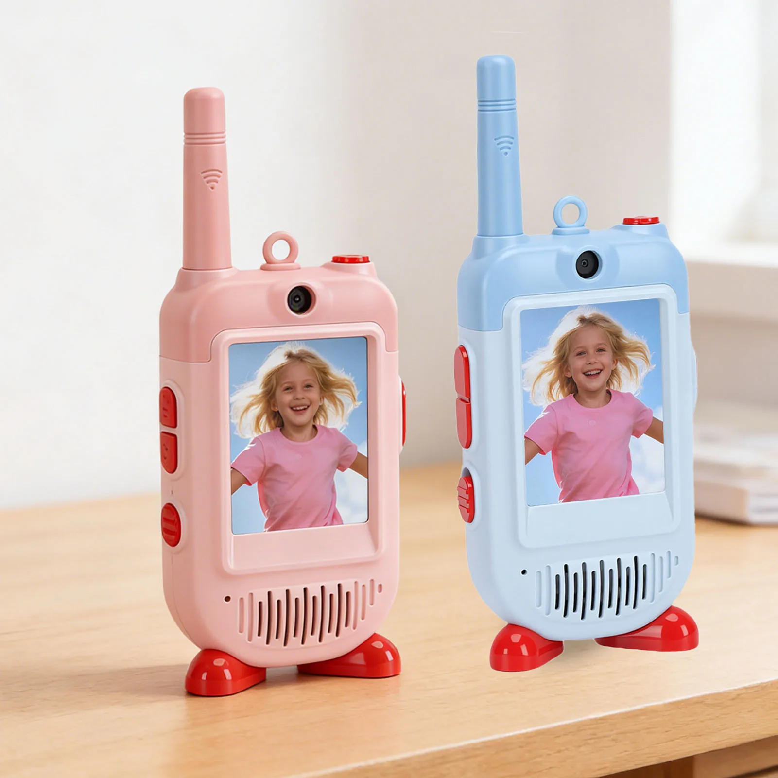 HD Handheld Video Intercom 2PCS Kids Video Intercom Wireless for Children Outdoor Play Pink Blue Kids Handheld Video Intercom