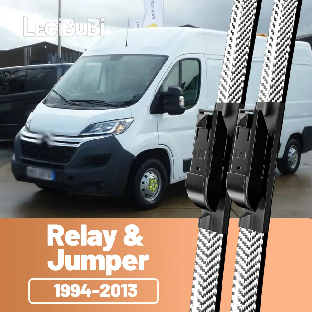 2 stücke Frontscheibe Scheibenwischerblätter Carbon Faser Scheibenwischer Für Citroen Relais & Jumper 1994-2013 2000 2006 2007 2008 2009
