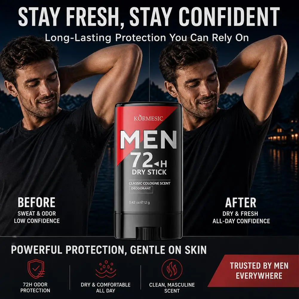 Men's Natural Deodorizing Stick Underarm Care Efficiently Eliminate Odor Refreshing Lasting Aroma Cream Underarm Odor Prevention