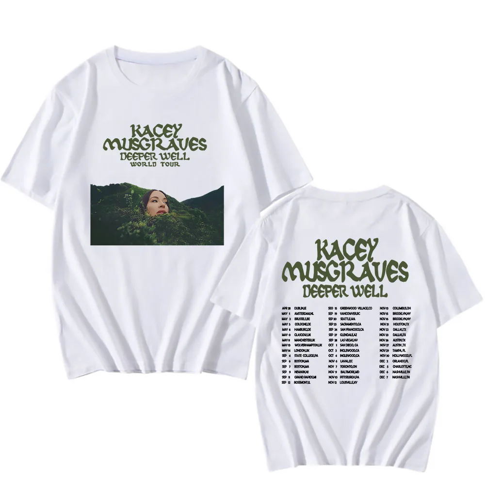 Kacey Musgraves Deeper Well World Tour T-shirts Summer Hip Hop Graphic Printing Tee-shirt Streetwear Hip Hop Cotton Tshirts Mens