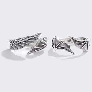 Retro Angel Demon Wings Anillo creativo para hombres Mujeres Punk Gothic Open Open Andmade Unisex Accesorios de joyería Regalo para amantes 6 mejores ventas 502 Glue - №6