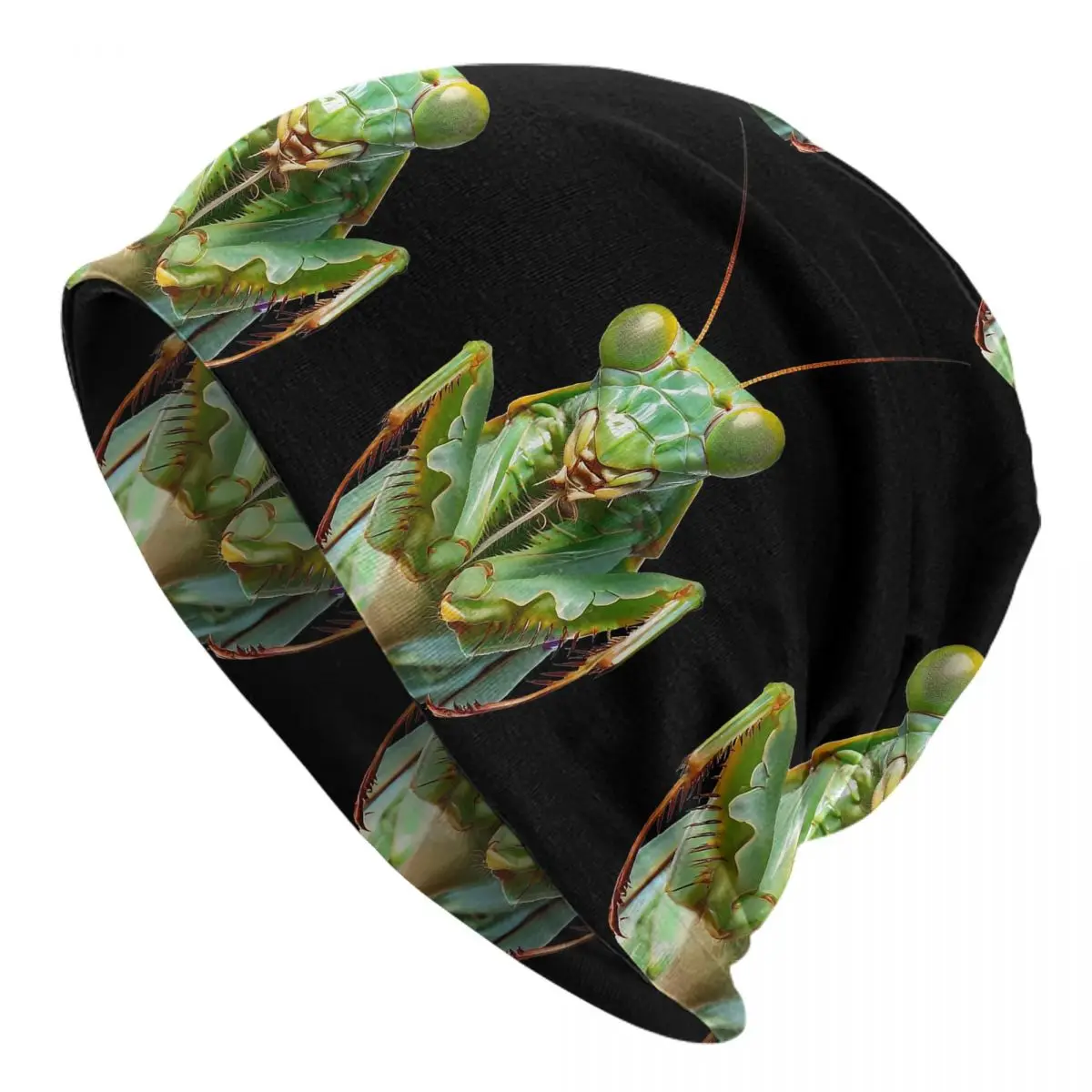 Green Praying Mantis, Eerie Insect Art Men Women Adult Beanies Caps Knitting Bonnet Hat Warm Hip Hop Autumn Winter Skullies Hats