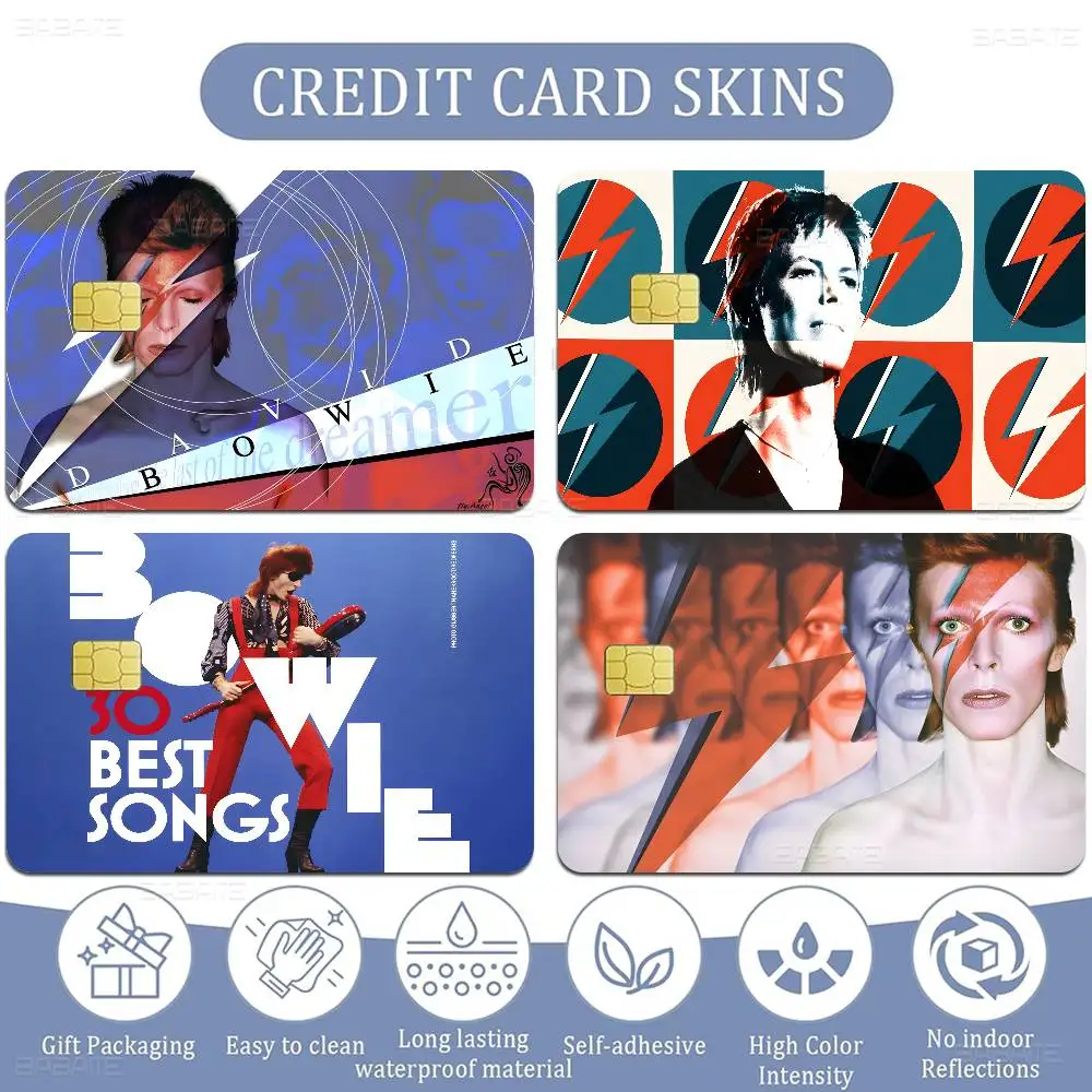 D-David Hot Singer B-Bowie Anime Cartoon Sticker Film Skin for Credit Card Debit Bank Bus Card