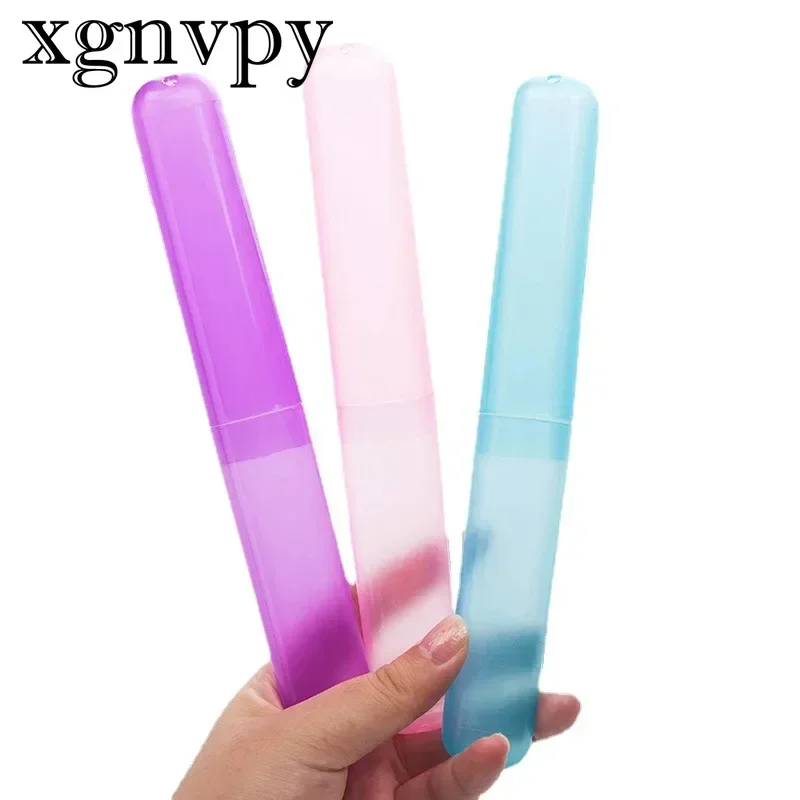xgnvpy Portable Toothbrush Holder Transparent Storage Box Case Practical Organizer Bathroom Accessory Travel Essential Container